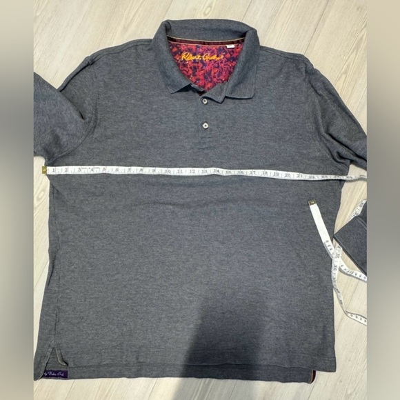 Robert Graham Men's Grey Long Sleeve Polo Polo 2XL - Picture 9 of 10